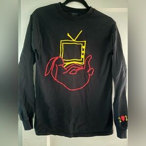 Harry Styles Love On Tour Bunny TV Tee Long Sleeve Shirt Merch 2022 Black Size S